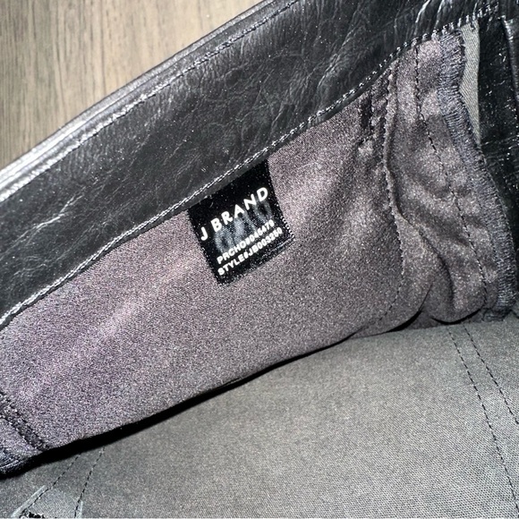 NWOT J Brand 100% Lamb Leather Patent Frankie High Rise Boot Pant Sz 28 - Picture 6 of 7